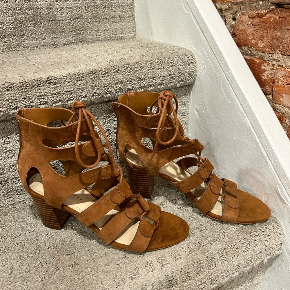 Marc Fisher Brown Lace Up Boots